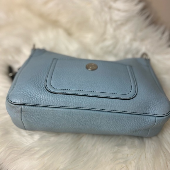 Vintage Coach Light Blue Leather Shoulder Bag.#8A38 - Picture 3 of 12